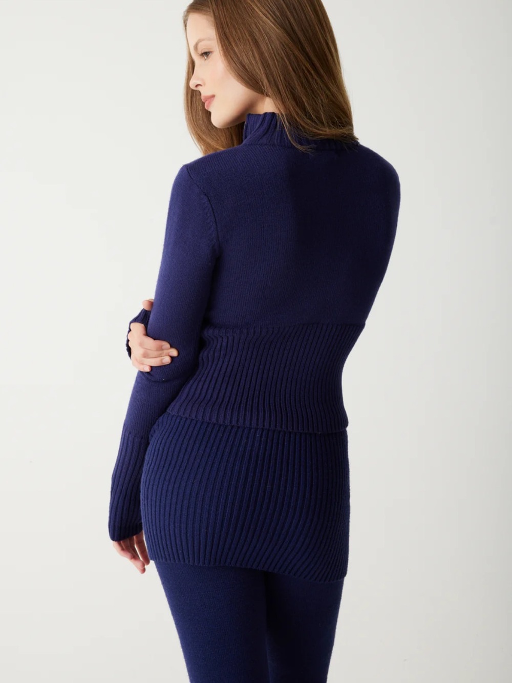 Frankie’s bikinis Women's Ribbed Mock-Neck Sweater set